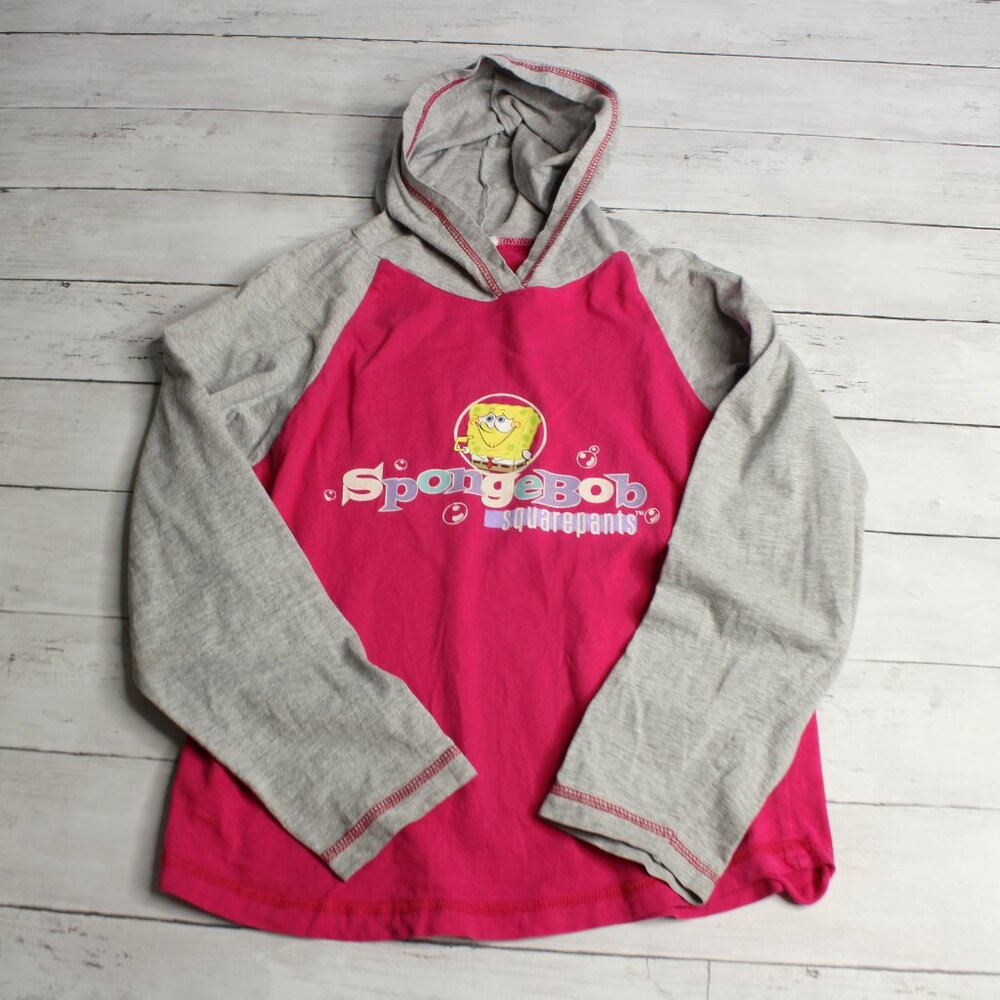 Spongebob Squarepants Vintage Girl's Hooded Top Size 12-14 Long Sleeve